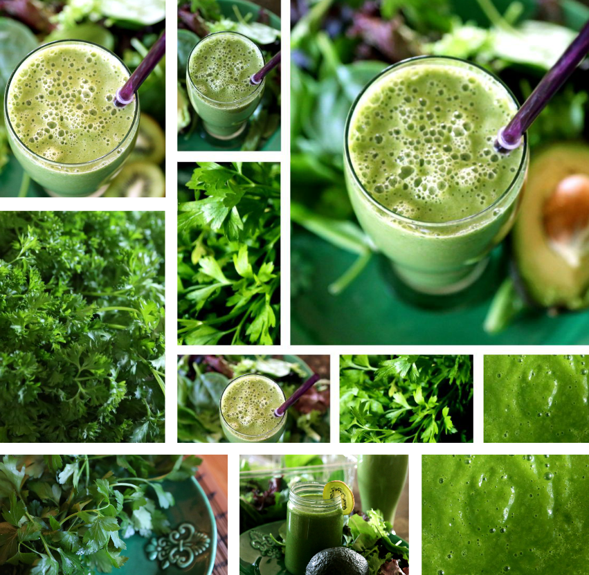 green smoothie with parsley