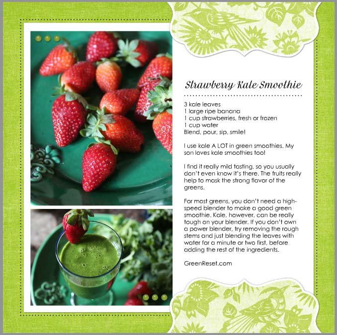 Strawberry Kale Banana Smoothie Recipe