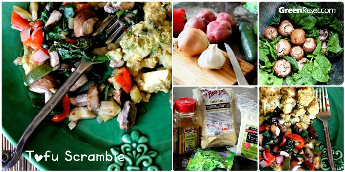 Perfect Breakfast & Brunch: Green Smoothie + Veggie Scramble with Tofu